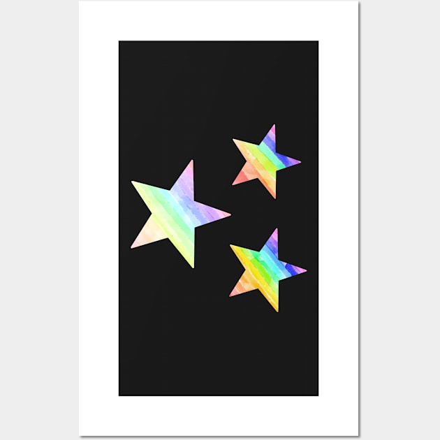 Colourful stripy stars set Wall Art by JessCarrsArt